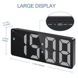 Ankilo Alarm Clocks Bedside, Digital Alarm Clock with Temperature Display, Voice Control, 12/24H, Power-Off Memory, Non Ticking for Bedroom