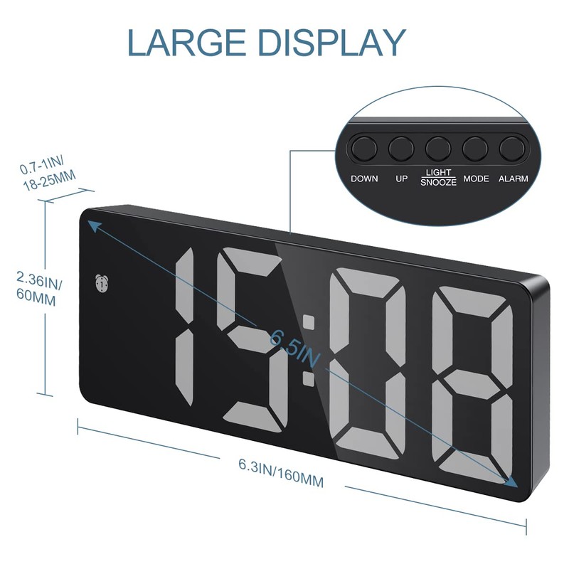 Ankilo Alarm Clocks Bedside, Digital Alarm Clock with Temperature Display,