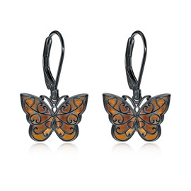 Butterfly Earrings Silver 925 Butterfly Drop Earrings Celtic Knot Butterfly Jewellery Gifts Women, Sterling Silver, No Gemstone