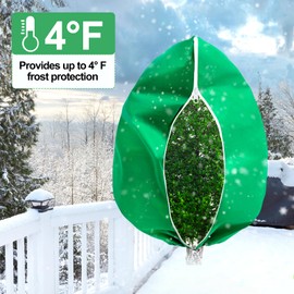 BSTPCOO Large Tree Covers for Winter Plant Covers Freeze Protection, 74.8"X 90.5" Frost Covers for Outdoor Plants with Zipper Drawstring, Winter Cold Weather Frost Blankets Shrub Jacket Cover Bags