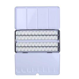 MEEDEN Empty Watercolor Tins Palette Paint Case with 48 Pcs Half Pans