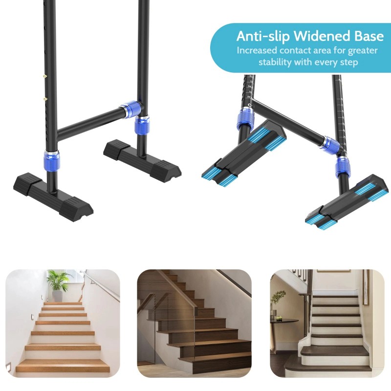 Support Way Height & Width Adjustable Stair Assist Cane for