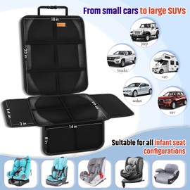 Bacgnyer Car Seat Protector, 2 Pack of Seat Protectors, Thickest Padded 600D Fabric Padding, Waterproof, Durable, Anti Slip Backing, Child Seat Protection, Suitable for Babies, Toddlers, Children2 Protector