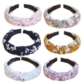 6Pcs Women Headbands Leopard Print Tiny Dot Pure Hair Bands Adult Headbands Elastic Hair Accessories For Women And Girls (MMH)