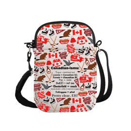 PYOUL Canada Lover Gift Canadian-isms Crossbody Bag Proud Canadian Travel Bag Canada Day Gift, Canadian-isms Cb