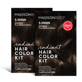 Madison Reed Radiant Hair Color Kit, Permanent Hair Dye, 100% Gray Coverage, Ammonia-Free, Modena Brown 5.5NNN Medium Brown for Resistant Grays, Pack of 2