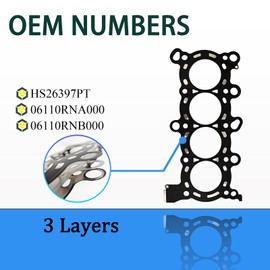 FTMUKF HS26397PT Head Gasket with Head Bolts Set for Honda Civic HR-V 2006-2020, for Acura ILX 2013-2015, L4 1.8 2.0 R20A5 R18A1 R18Z1 R18A4 R18A9 R18Z9, 12251R60U01