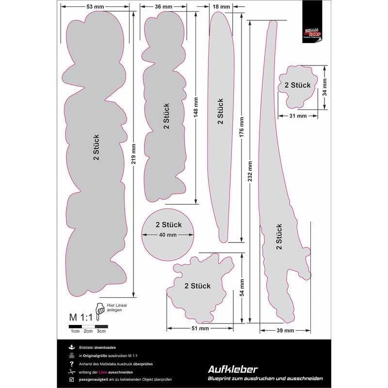 BIKE-label X400064 Bicycle Sticker Set E-Bike Scooter Racing Urban Lettering