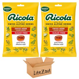 LiteZout Sugar Free Original Swiss Herb Cough Drops 45 ea.(2 Pack)