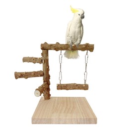 Bird Playground, Perch Set for Birds, Bird Swing, Perches Pet, Wooden Swing Toy, Parrot Stand Toy, Grandstand Pet Parrot Swing Grandstand