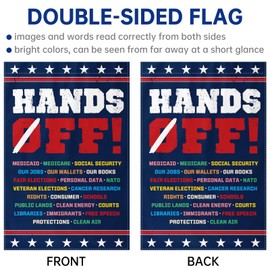 Hands Off Social Security Medicare Protest Flag12x18 Inch Double Sided Rainbow Garden Flag for Yard, Porch, or Political Rally – Fade-Resistant Polyester, Retirement Rights Activism Decoration (garden)