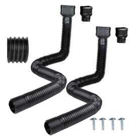 Prestantious 7ft Long Gutter Downspout Extensions, 3" Gutter Downspout Extender Pipe for 2"×3" Downspout and 3"×4"Downspout, Flexible Pipe Stretched Length 7ft, Black,2-Pack