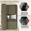 QIQU Army Green Chef Knife Bag With 10 Slots Cutlery