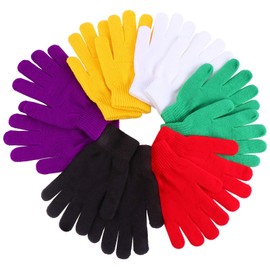 BESPORTBLE Winter Gloves: 6 Pairs Unisex Knitted Stretchy Mittens Bulk Full Finger Warm Gloves for Men Women Sports