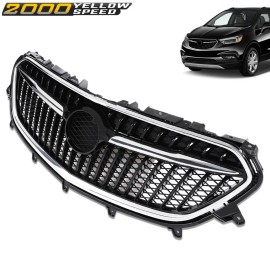 ylwspeed2000 Fit For Buick Encore 2017-2019 Front Upper Grille Replacemet Chrome Black