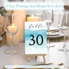 Clabby 31 Pcs Wedding Table Numbers 1-30 Blue Beach Double