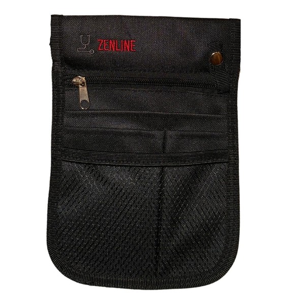 Zenline Medical Utility Waist Pouch, Black, Multiple Storage Pockets, Adjustable