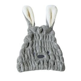 Hair Cap, Dry Cap, Towel Cap, Absorbent Towel, For Adults and Children, Shower, Absorbent, Quick Drying, Microfiber Bath, Hat, Long Hair, Dry Hair (Gray)