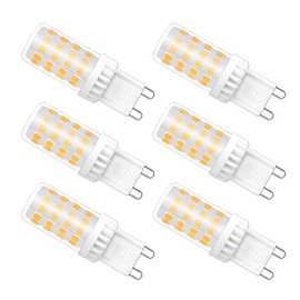 Caldarax G9 LED Bulbs, 5W, Warm White 2700K, 450LM, Equivalent to 50W Halogen, G9 Capsule Bulbs, Non-dimmable, Energy Saving Bulb for Chandelier Home Lighting Decor, 6 Pack