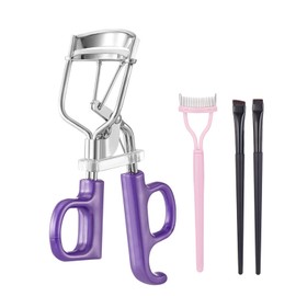 Eyelash Curlers with Comb and Eyeliner Brushes,Light Purple