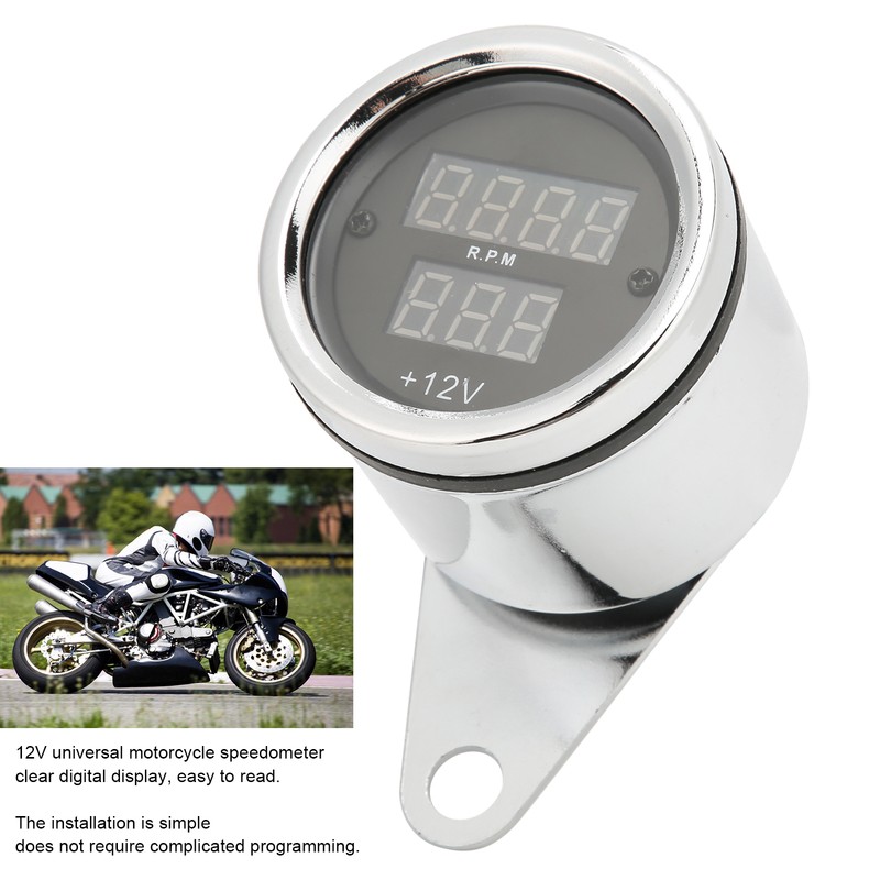 12V Motorcycle Speedometer High Accuracy Speed Gauge Odometer Universal for