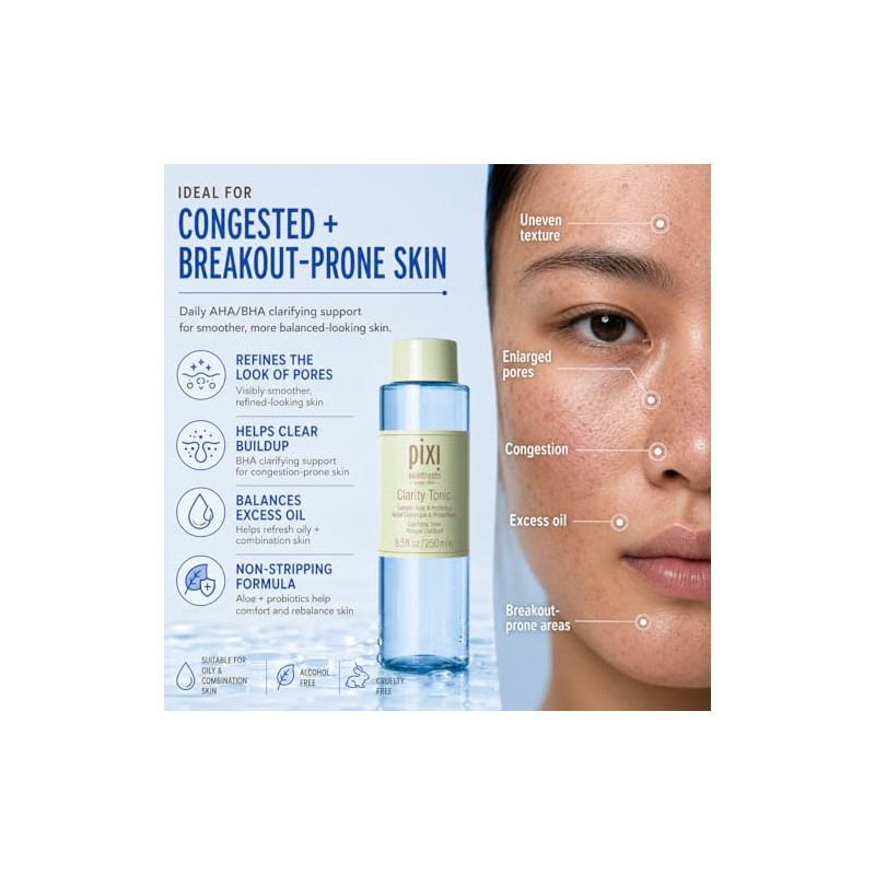 Pixi Beauty Clarity Tonic | Salicylic Acid BHA & Glycolic