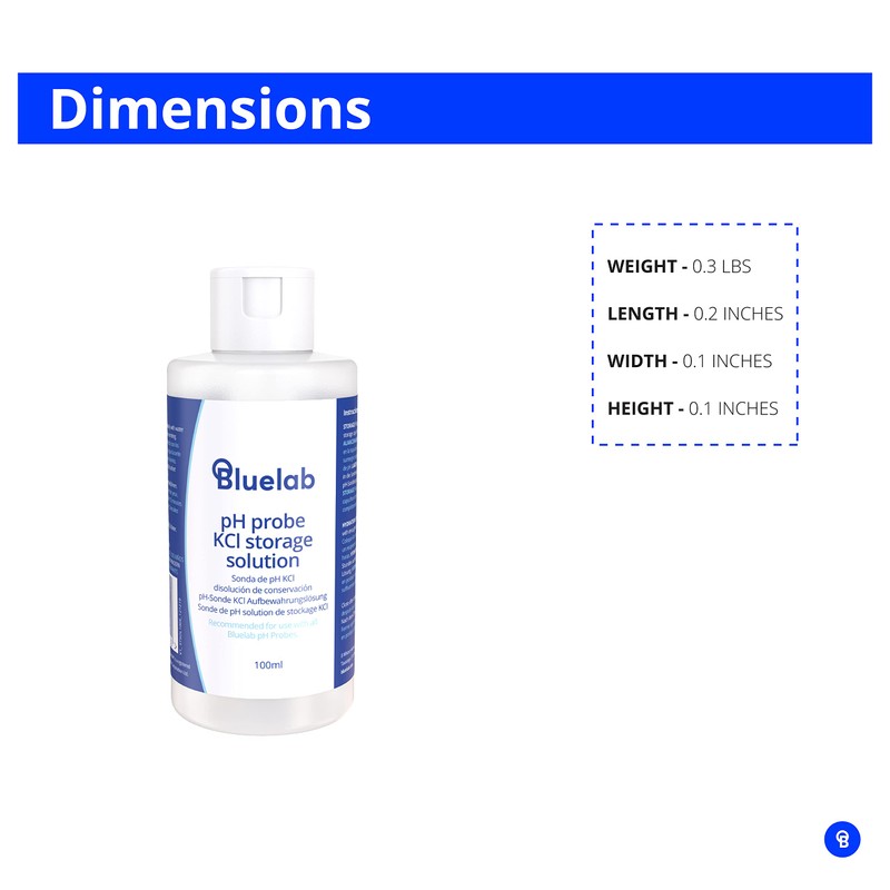 Bluelab STSOL100 KCL Storage Solution for pH Probes, 100ml