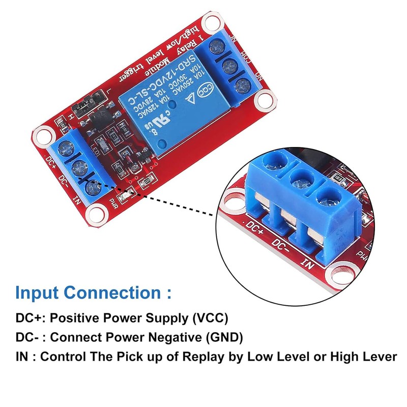 DUTTY 5V One Channel Relay Module Relay Switch with OPTO