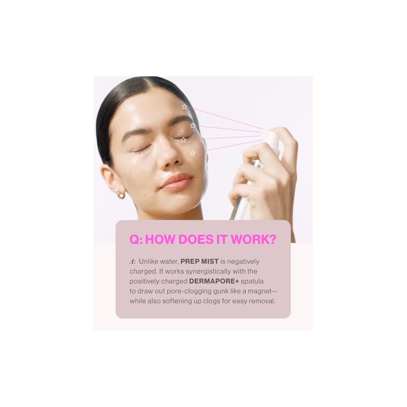 DERMAFLASH DERMAPORE+ Prep Face Mist, Mineral Facial Cleanser & Pore