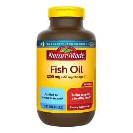Nature Made Aceite De Pescado 1200mg 230 Cápsulas Fish Oil Sabor Sin Sabor