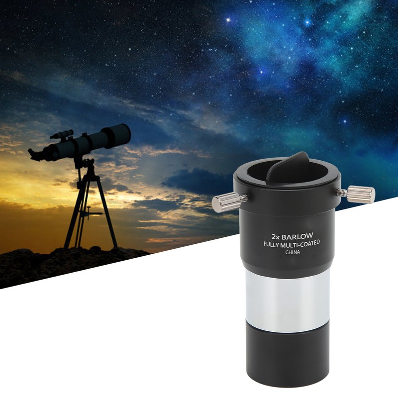 1.25 Inch 2X Barlow Mirror Optical Glass Magnification Barlow Lens