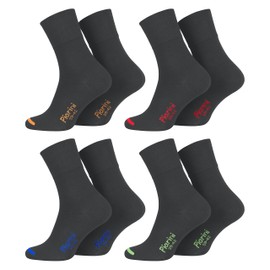 Piarini Business Socks, Suit Socks Without Elastic Top, Cotton, Men's And Women’s, Pack Of 8, Black, Blue, Charcoal Grey And Grey (Solid Colour), Various Sizes, Also Available In Plus Sizes Up To Size 50 - Anthracite coloured lace., size: 39-42