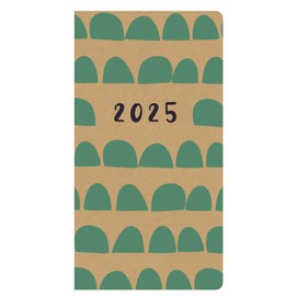 2025 Eco Diary Fully Recyclable Slim Week to View Kraft Brown Minimalist Green Design