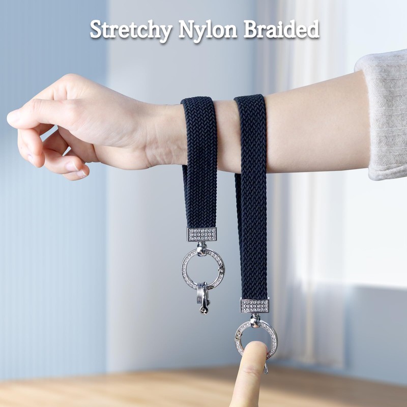 Quprofa Quprofa Scalable Wristlet Keychain,Cool Stretchy Lanyard Strap with Metal
