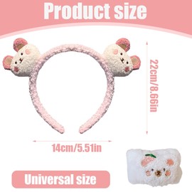 XPEX Stirnband mit Bärenohren, niedliches Party-Haarband für Gesichtsmaske, Spa und dekorative Accessoires für Erwachsene und Kinder