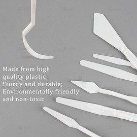 AUEAR, 4 Sets 24 Pack Plastic Spatula Palette Knives Bulk Thin and Flexible Art Knife Tools Six Different Styles for Oil Painting