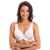 Curve Muse Women's Minimizer Unlined Underwire Bra with Lace Embroidery-2