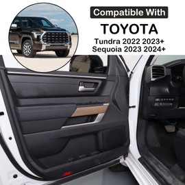 Aunginsy Car Inner Door Panel Strip Trim Cover Compatible with Toyota Tundra 2022 /Sequoia 2023 Car Front Rear Door Handle Panel Protection Cover Decorative Sticker Molding Accessories(Without Hole)