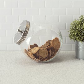 Home Basics GJ01386 Glass Cookie Candy Jar Container with Fresh Sealed Lid – Kitchen Home Décor Storage (X-Large)