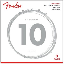 Fender 250R 3 Pack Nickel Plated Steel Electric Guitar Strings - Regular
