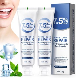 7.5% Hydroxyapatite Toothpastes for Enamel Protection and Tooth Strengthening, Gentle and Effective Formula, Fresh Breath, Fluoride-Free Toothpaste for Sensitive Teeth
