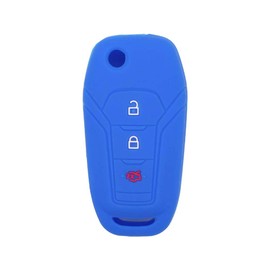 SEGADEN Silicone Cover Protector Case Holder Skin Jacket Compatible with FORD Ranger Explorer F-150 F-250 F-350 F-450 F-550 Super Duty 3 Button Flip Remote Key Fob CV4709 Deep Blue