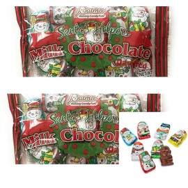 Christmas Santa’s Helper Milk Chocolate 4.5oz (2 Bags) Holidays Candy Individually Wrapped Stocking Stuffers and Candy Bowl Fillers
