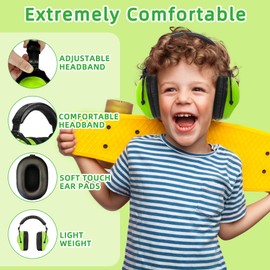 ZOHAN 030 Kids Noise Cancelling Headphones for Autism Ear Protection (Green)