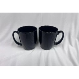 Royal Norfolk Stoneware Classic Black Cafe Mug 12 Oz Set Of 2 Traditional