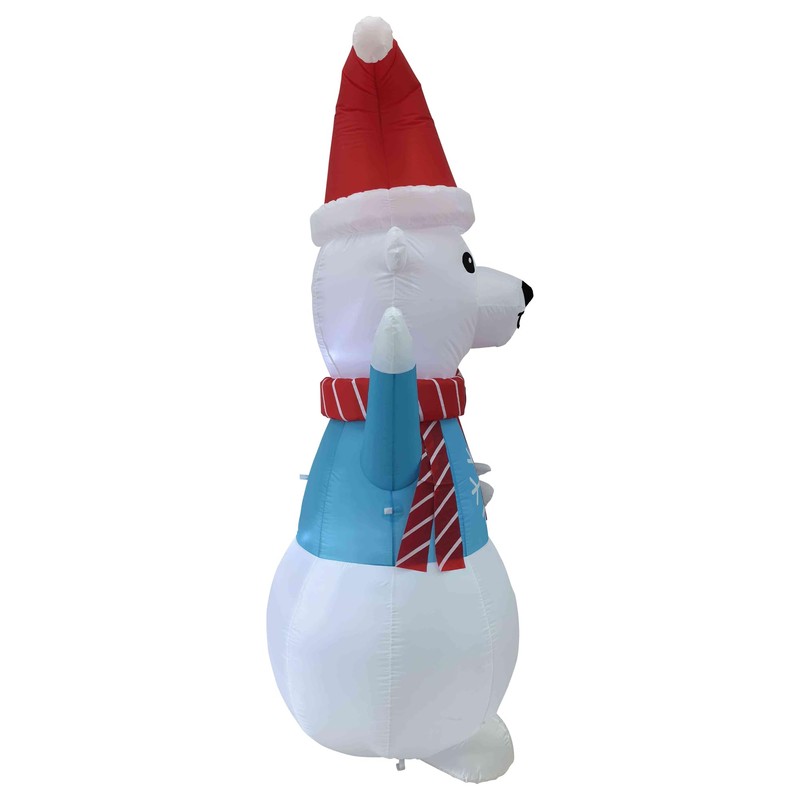 LED Lighted Inflatable Polar Bear Outdoor Christmas Decoration- 8'