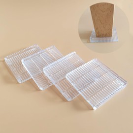 Okino Ultra Strong Anti-Slip Sheet, Sofa Anti-Slip Mat, Tatami Dent Prevention Mat, Floor Scratch Resistant Mat, Square 1.5 inches (3.9 cm), Set of 4 (Transparent Color)