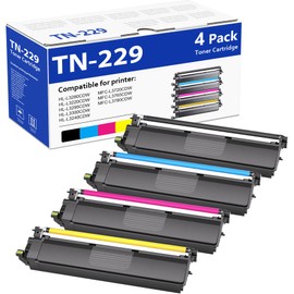 TN229 TN229XL Toner Cartridges 4-Pack Replacement for Brother tn229 Toner cartridges to Work with HL-L3280CDW HL-L3220CDW MFC-L3780CDW MFC-L3720CDW Printer Toner - TN229 TN-229 TN229XL Toner