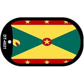 Smart Blonde Grenada Flag Scroll Metal Novelty Dog Tag Necklace DT-4021