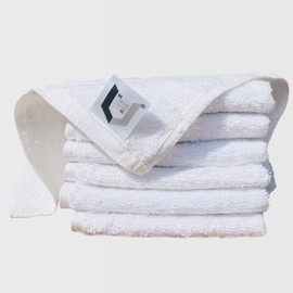 The London Linens Co. Face Towels White Flannel Face Cloth- ≥500 GSM Wash Cloths Highly Absorbent and Soft Feel Fingertip Towels- Ideal for Gym, Spa and Kitchen in 30x30 cm (7, 60% Bamboo)